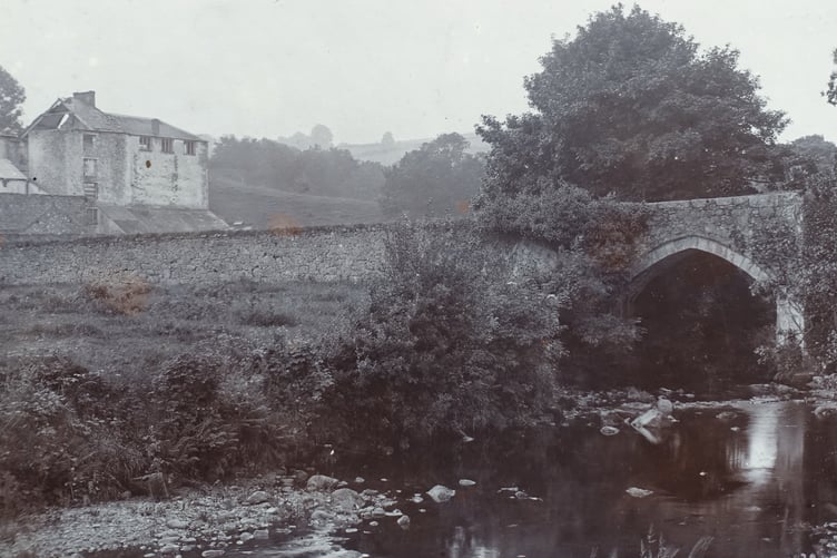 Pictured is Chagford Bridge and the now demolished Higher Factory. This is one of the photographs due at the free Dartmoor History Day in Chagford in July.