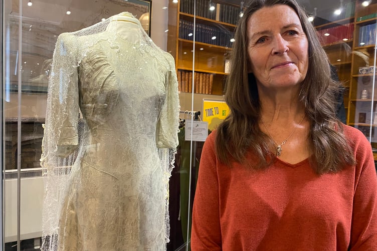 Happy memories on show: Pauline Richardson donated her mum's beautiful dress to Tavistock Museum.