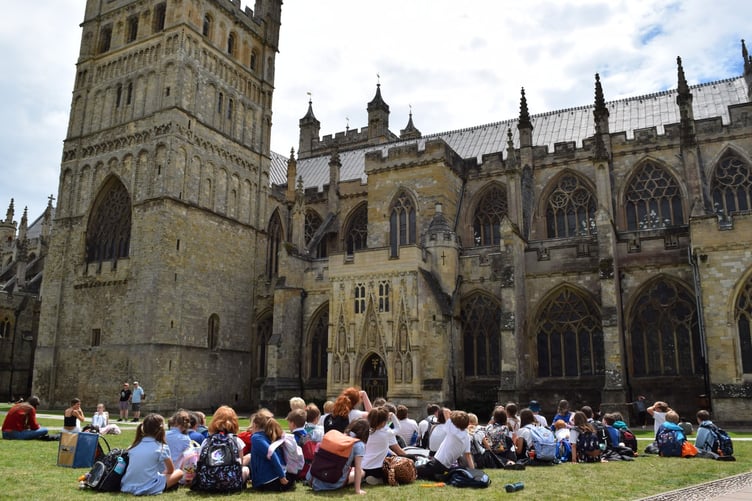 Pupils from St Andrews Academy, Buckland Monachorum, toured Exeter Cathedral for an educational day out.