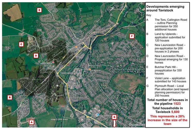 Developments being proposed in and around Tavistock as of July 2026.