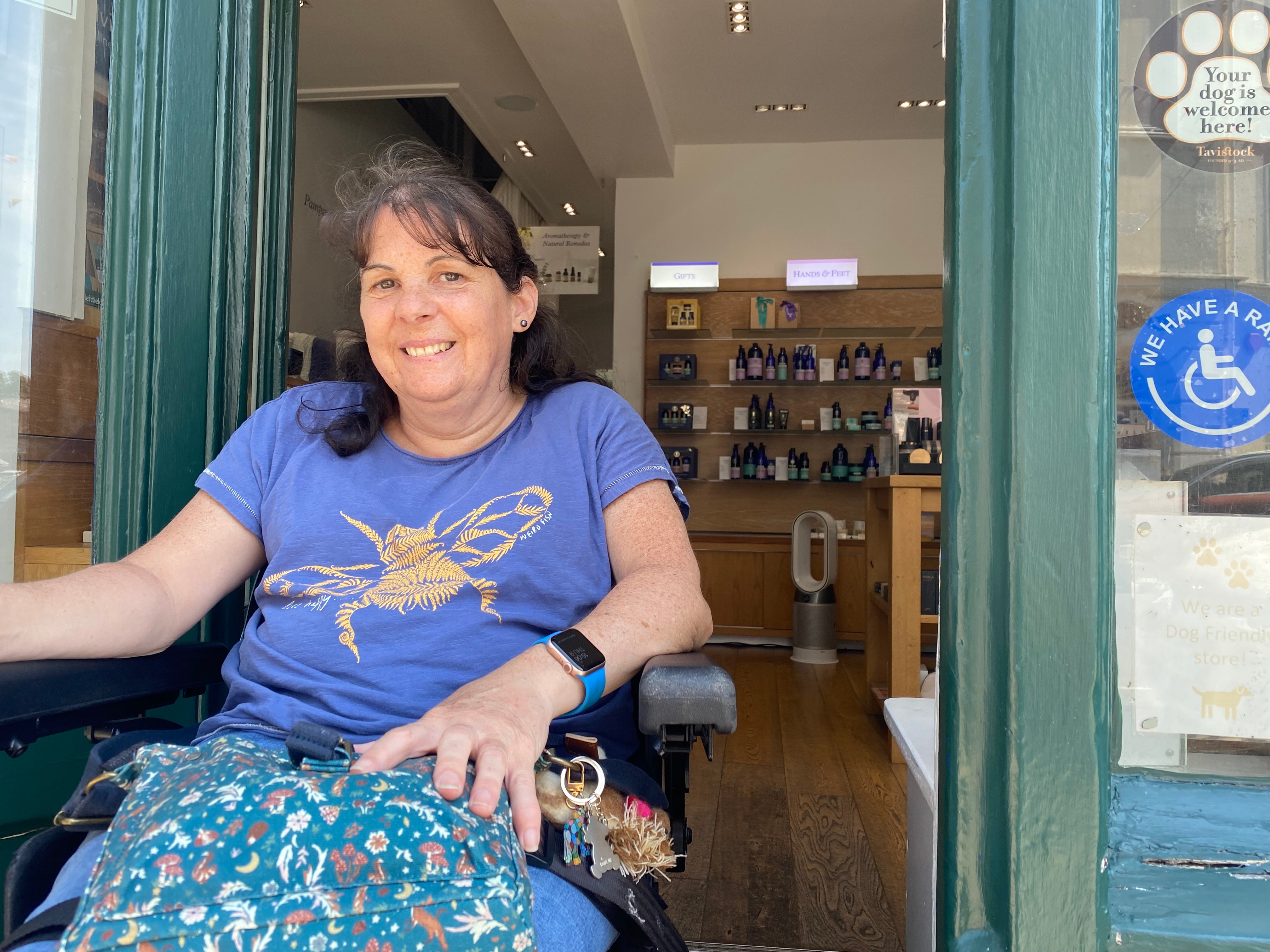 Tina Willcocks, of Tavistock, has launched a successful sticker campaign to highlight shops with mobility access.