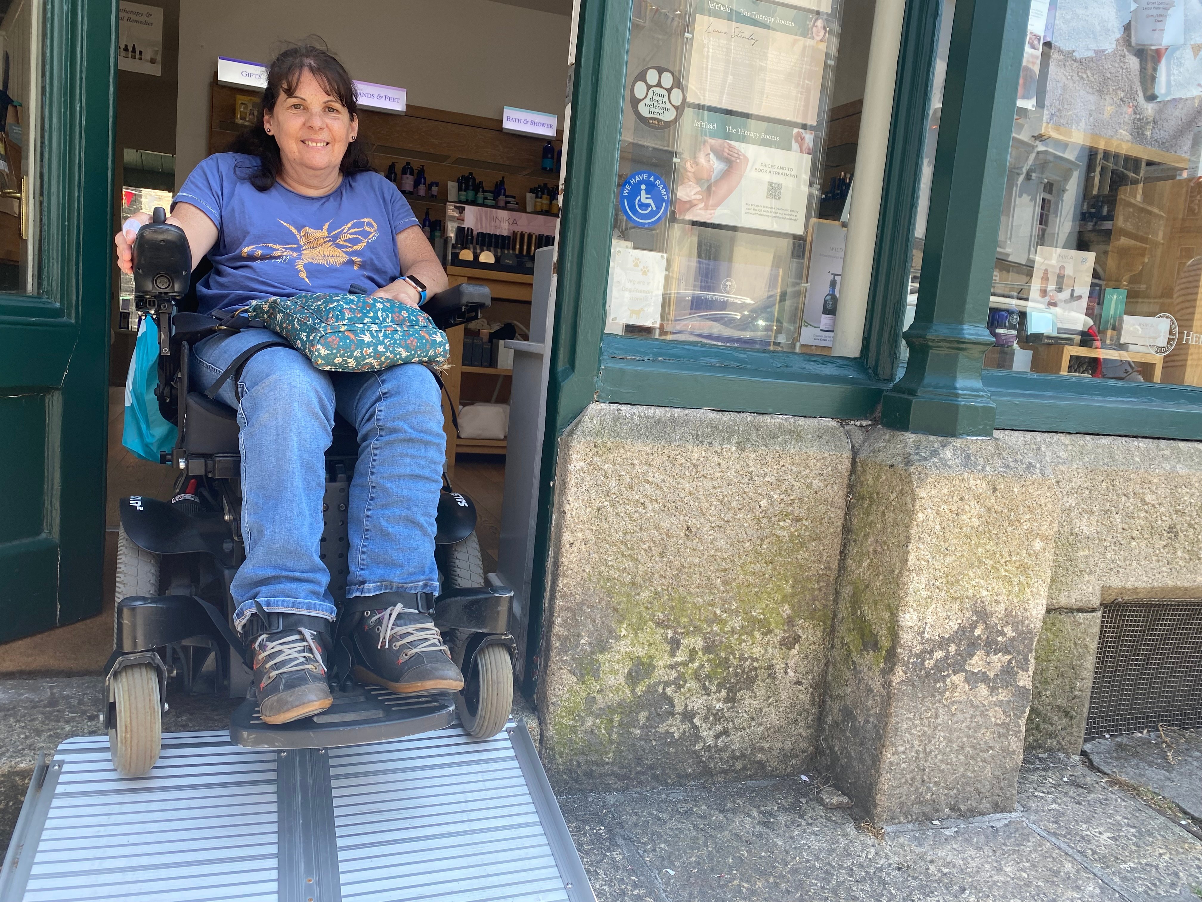 Tina Willcocks, of Tavistock, has launched a successful sticker campaign to highlight shops with mobility access.