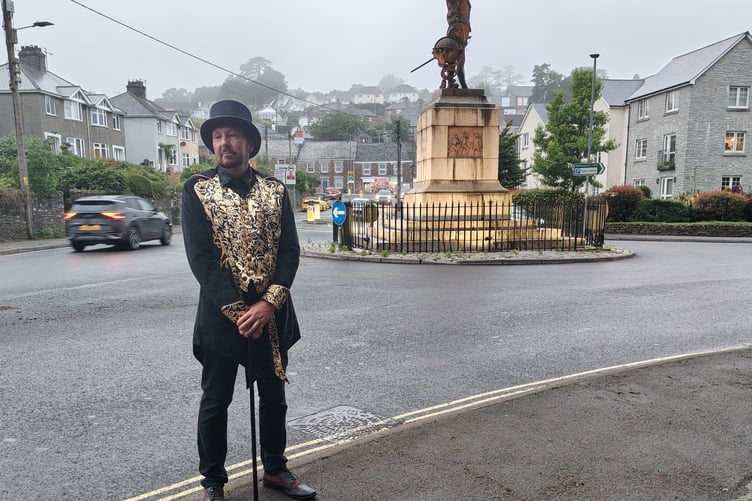 Lawrence McNeela, paranormal writer and ghost writer, is pictured on his first public guided ghost tour of Tavistock.