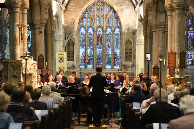 The Exon Singers performing at St Eustachius' Church in Tavistock.
