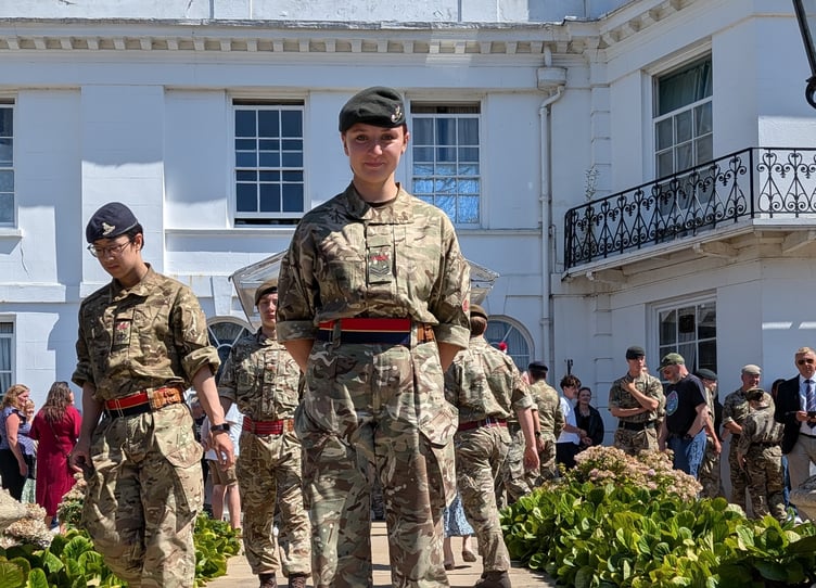 Grace Frankland, from Brentor, taking part in specialist army cadet training at Frimley Park in Surrey.
