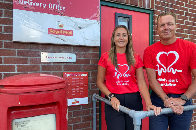 Leesa Grainger and Paul Davies, Royal Mail managers, are seeking sponsorship for their 100km run across Devon, through Tavistock, for the British Heart Foundation.
