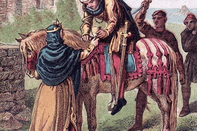 Tavistock Heritage Open Day is hosting a talk on the first Queen of England's link to the town. The picture shows Aelfryth murdering King Edward.