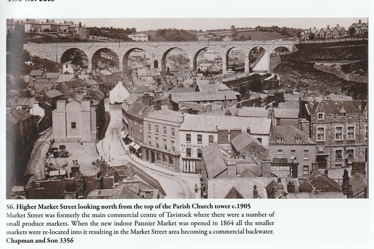 Higher Market Street, once the commercial thoroughfare of Tavistock.