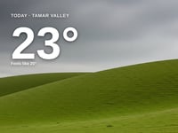 Tamar Valley: overcast day, high of 23°C